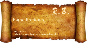 Rupp Barbara névjegykártya